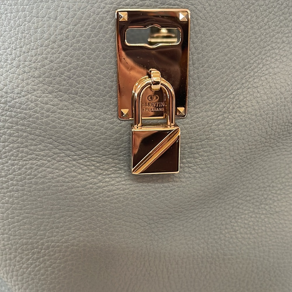 Valentino Garavani Teal Blue Satchel Tote - Picture 9 of 13